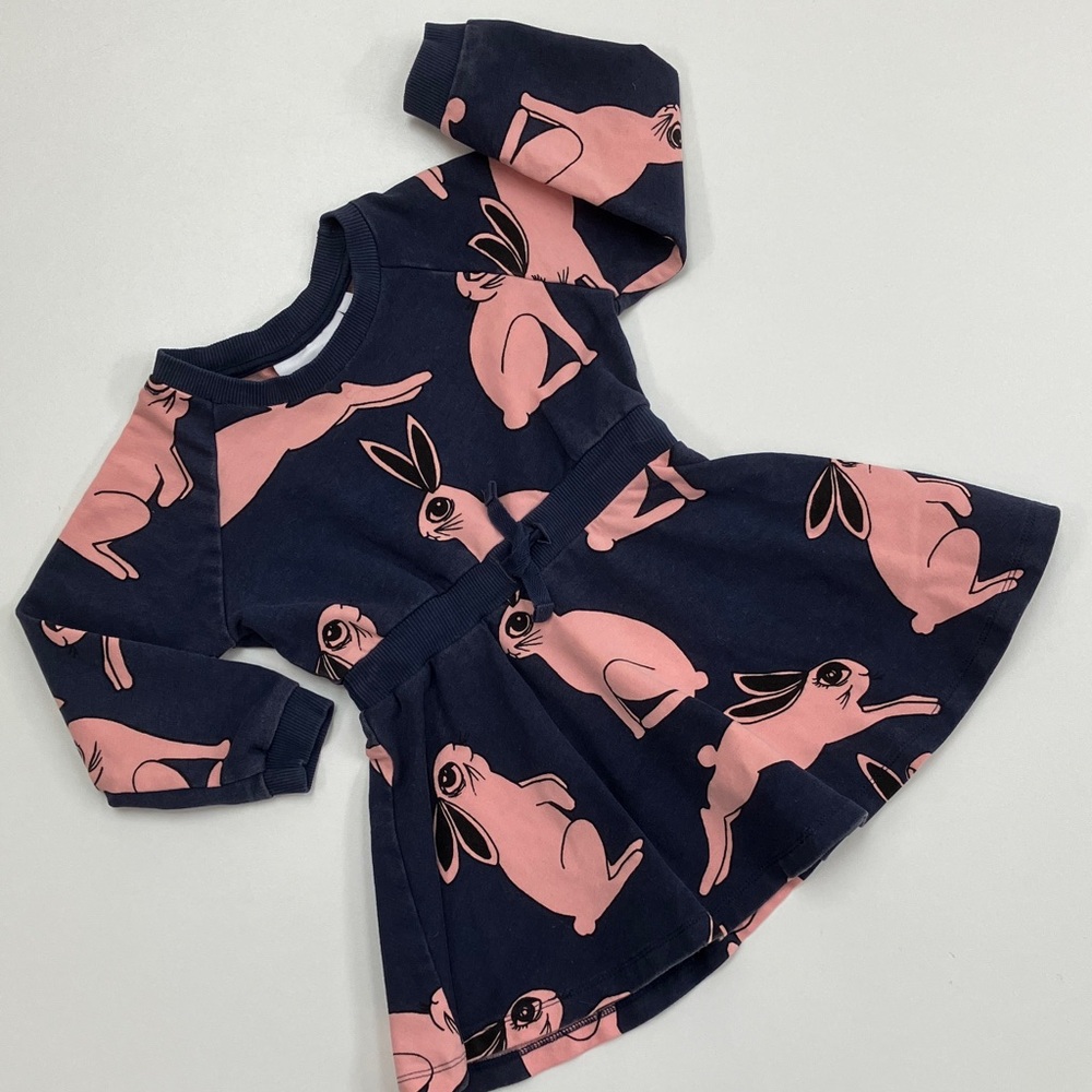 Mini Rodini Organic Rabbit Dress (size 80/86)